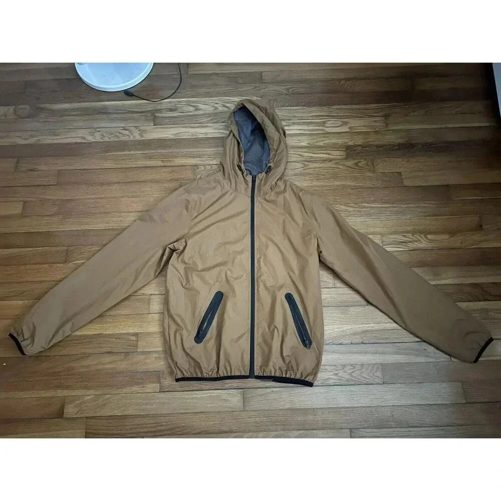 Cedar Wood State Olive Hooded Lightweight Wind Jacket Men's Zip Up Pockets SZ M